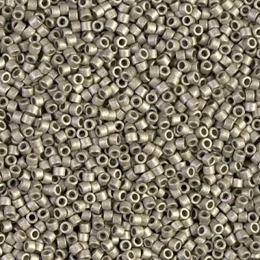 DB1851F Duracoat Galvanised Matte Light Pewter, Colour Code 1851F, Size 11/0 Miyuki Delica Beads, 5.2g approx. DB1851F Duracoat Galvanised Matte Light Pewter, Colour Code 1851F, Size 11/0 Miyuki Delica Beads, 5.2g approx.