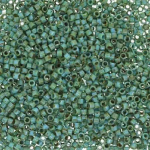 DB2264 Opaque Turquoise Blue Picasso, size 11/0 Miyuki Miyuki Delica Beads, 50g wholesale bag DB2264 Opaque Turquoise Blue Picasso, size 11/0 Miyuki Miyuki Delica Beads, 50g wholesale bag