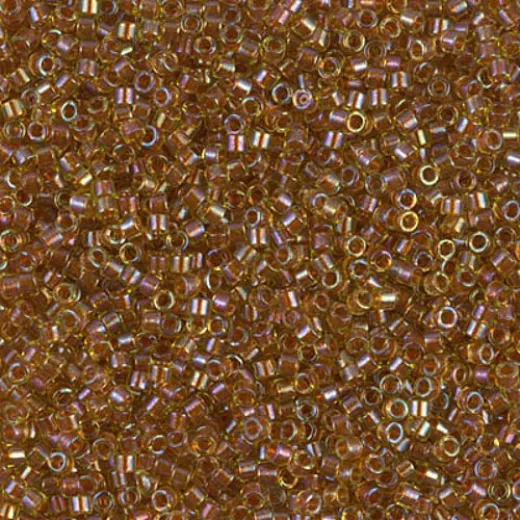 DB1735 Sparkling Dark Topaz lined chartreuses AB, Size 11/0 Miyuki Delica Beads, 5.2g approx. DB1735 Sparkling Dark Topaz lined chartreuses AB, Size 11/0 Miyuki Delica Beads, 5.2g approx.