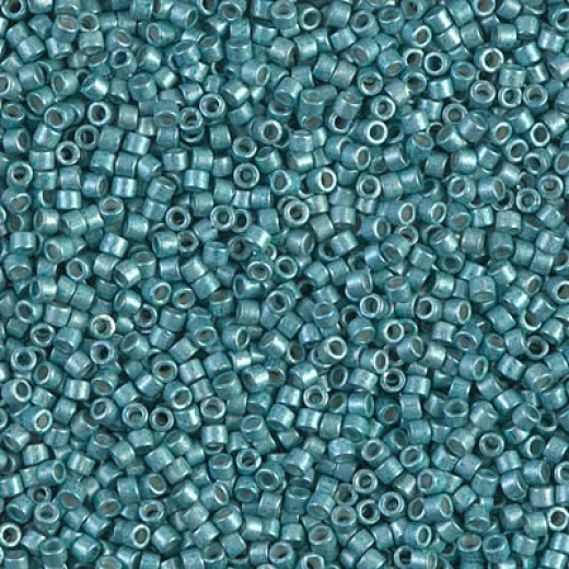 DB1183 Galvanised Semi-Frosted Dark Aqua, Size 11/0 Miyuki Delica Beads, 50g Wholesale Pack DB1183 Galvanised Semi-Frosted Dark Aqua, Size 11/0 Miyuki Delica Beads, 50g Wholesale Pack