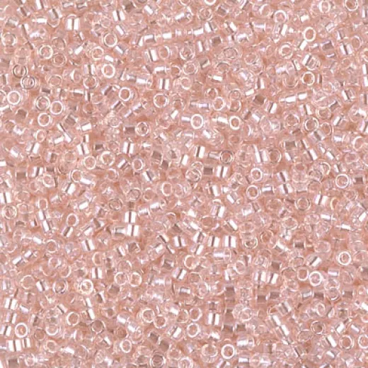 DB1223 Transparent Pink Mist Luster, Size 11/0 Miyuki Delica Beads, 5.2g approx.