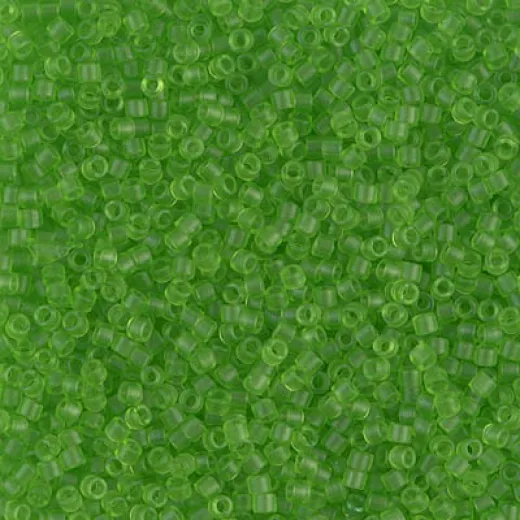 DB1266 Matte Transparent Lime, Size 11/0 Miyuki Delica Beads, 5.2g approx. DB1266 Matte Transparent Lime, Size 11/0 Miyuki Delica Beads, 5.2g approx.