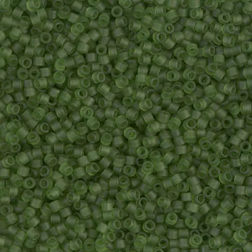 DB1267 Matte Transparent Olive, Size 11/0 Miyuki Delica Beads, 5.2g approx. DB1267 Matte Transparent Olive, Size 11/0 Miyuki Delica Beads, 5.2g approx.