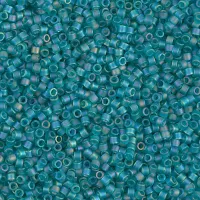 DB1283 Matte Transparent Caribbean Teal AB, Size 11/0 Miyuki Delica Beads, 5.2g approx.