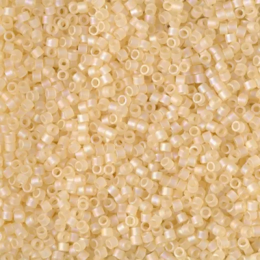 DB1287 Matte Transparent Crystal Ivory Luster, Size 11/0 Miyuki Delica Beads, 5.2g approx. DB1287 Matte Transparent Crystal Ivory Luster, Size 11/0 Miyuki Delica Beads, 5.2g approx.