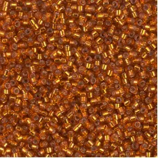 DB1333 Dyed Silver Lined Burnt Orange, Size 11/0 Miyuki Delica Beads, 5.2g appro...