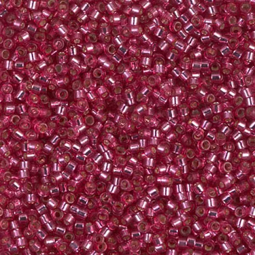 DB1341 Dyed Silver Lined Medium Rose, Size 11/0 Miyuki Delica Beads, 5.2g approx. DB1341 Dyed Silver Lined Medium Rose, Size 11/0 Miyuki Delica Beads, 5.2g approx.