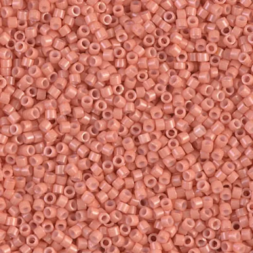 DB1363 Dyed Opaque Peach, Size 11/0 Miyuki Delica Beads, 5.2g approx. DB1363 Dyed Opaque Peach, Size 11/0 Miyuki Delica Beads, 5.2g approx.
