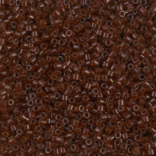 DB1392 Dark Topaz Lined Rootbeer, Size 11/0 Miyuki Delica Beads, 5.2g approx. DB1392 Dark Topaz Lined Rootbeer, Size 11/0 Miyuki Delica Beads, 5.2g approx.