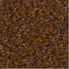 DB1393 Dark Topaz Lined Amber, Size 11/0 Miyuki Delica Beads, 5.2g approx.