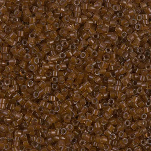 DB1393 Dark Topaz Lined Amber, Size 11/0 Miyuki Delica Beads, 5.2g approx.