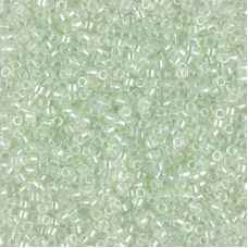 DB1474 Transparent Pale Green Mist Luster, Size 11/0 Miyuki Delica Beads, 5.2g a...