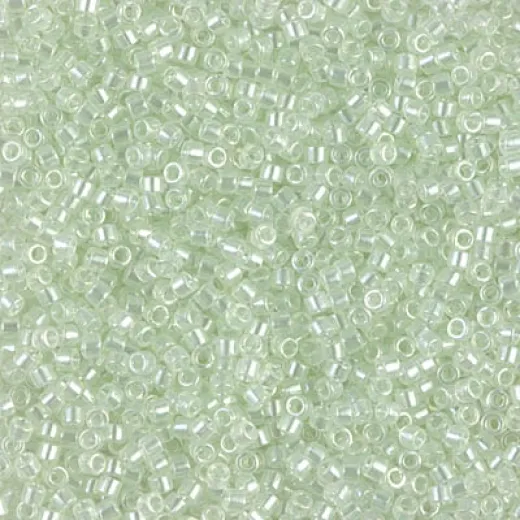 DB1474 Transparent Pale Green Mist Luster, Size 11/0 Miyuki Delica Beads, 5.2g approx. *Being discontinued by Factory* DB1474 Transparent Pale Green Mist Luster, Size 11/0 Miyuki Delica Beads, 5.2g approx. *Being discontinued by Factory*