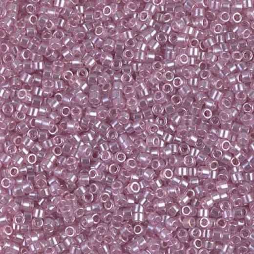 DB1482 Transparent Light Rose Luster, Size 11/0 Miyuki Delica Beads, 50g Wholesale Pack