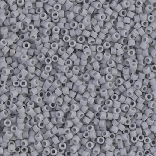 DB1589 Matted Opaque Ghost Grey, Size 11/0 Miyuki Delica Beads, 50 Grams DB1589 Matted Opaque Ghost Grey, Size 11/0 Miyuki Delica Beads, 50 Grams