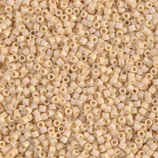 DB1591 Matted Opaque Pear AB, Size 11/0 Miyuki Delica Beads, 5.2g approx. DB1591 Matted Opaque Pear AB, Size 11/0 Miyuki Delica Beads, 5.2g approx.