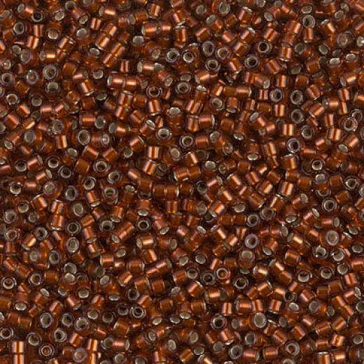 DB1683 Silver Lined Glazed Dark Topaz, Size 11/0 Miyuki Delica Beads, 5.2g approx. DB1683 Silver Lined Glazed Dark Topaz, Size 11/0 Miyuki Delica Beads, 5.2g approx.