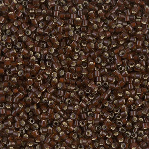 DB1684 Silver Lined Glazed Dark Rootbeer, Size 11/0 Miyuki Delica Beads, 5.2g approx. DB1684 Silver Lined Glazed Dark Rootbeer, Size 11/0 Miyuki Delica Beads, 5.2g approx.