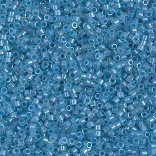DB1761 Sparkling Sky Blue Lined Opal AB, Size 11/0 Miyuki Delica Beads, 5.2g approx. DB1761 Sparkling Sky Blue Lined Opal AB, Size 11/0 Miyuki Delica Beads, 5.2g approx.