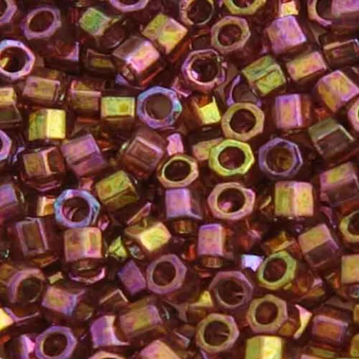 DBLC0103 Red Transparent Gold Luster, size 8/0 Hex Cut Miyuki Delica Beads, approx 5.2g, Colour Code 103 DBLC0103 Red Transparent Gold Luster, size 8/0 Hex Cut Miyuki Delica Beads, approx 5.2g, Colour Code 103