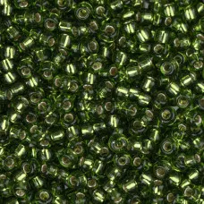Miyuki Size 8 Seed Beads, Olive Silver Lined, Colour 0026, 250 Grams