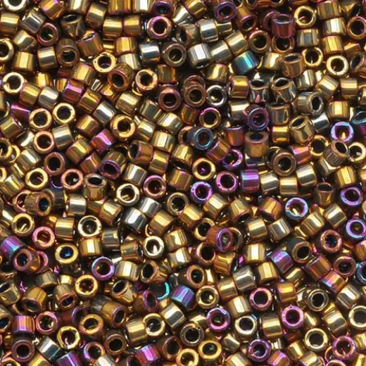 DB0029 Purple AB Metallic Gold, Size 11/0 Miyuki Delica Beads, 50gm bag DB0029 Purple AB Metallic Gold, Size 11/0 Miyuki Delica Beads, 50gm bag