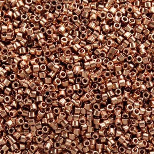 DB0040 Bright Copper Plated, Size 11/0 Miyuki Delica Beads, 50g approx. DB0040 Bright Copper Plated, Size 11/0 Miyuki Delica Beads, 50g approx.