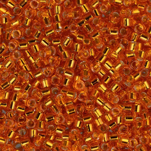 DB0045 Orange Silver Lined, Size 11/0 Miyuki Delica Beads, 5.2g approx. DB0045 Orange Silver Lined, Size 11/0 Miyuki Delica Beads, 5.2g approx.