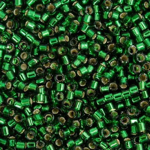 DBM0046 Light Green Silver Lined, Size 10/0 Miyuki Delica Beads, Colour code -46 - 50g Bag DBM0046 Light Green Silver Lined, Size 10/0 Miyuki Delica Beads, Colour code -46 - 50g Bag