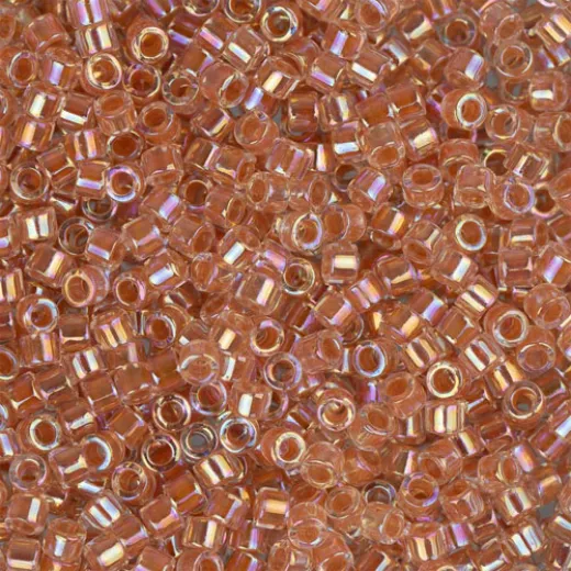 DBM0054 Peach AB Lined-Dyed, Size 10/0  Miyuki Delica Beads, Colour code -54 - Approx. 5.2g