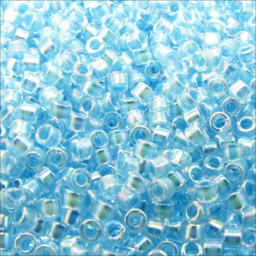 DB0057 Sky Blue AB Lined-Dyed, Size 11/0 Miyuki Delica Beads, 50gm bag DB0057 Sky Blue AB Lined-Dyed, Size 11/0 Miyuki Delica Beads, 50gm bag