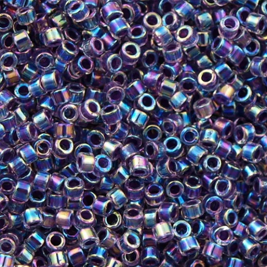 DBM0059 Lined Light Violet AB, Size 10/0 Miyuki Delica Beads, Colour code 0059 - Approx. 5.2g DBM0059 Lined Light Violet AB, Size 10/0 Miyuki Delica Beads, Colour code 0059 - Approx. 5.2g
