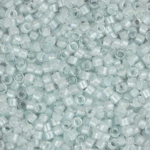 DB0078 Aqua mist lined crystal luster, Size 11/0 Miyuki Delica Beads, 5.2g approx. DB0078 Aqua mist lined crystal luster, Size 11/0 Miyuki Delica Beads, 5.2g approx.