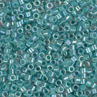 DBM0079  Miyuki Delica Beads Beads Size 10/0 Aqua Blue AB, colour 0079 - 5.2Grms approx.