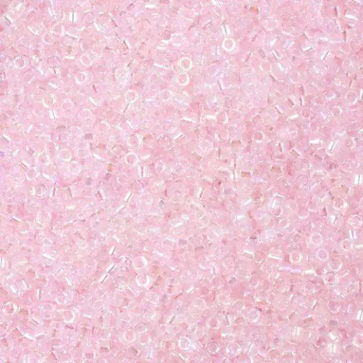 DB0082 Lined Light Pink AB - Size 11/0 Miyuki Delica Beads, 50gm bag DB0082 Lined Light Pink AB - Size 11/0 Miyuki Delica Beads, 50gm bag