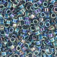 DB0085 Blue AB Lined-Dyed, Size 11/0 Miyuki Delica Beads, 5.2g approx.