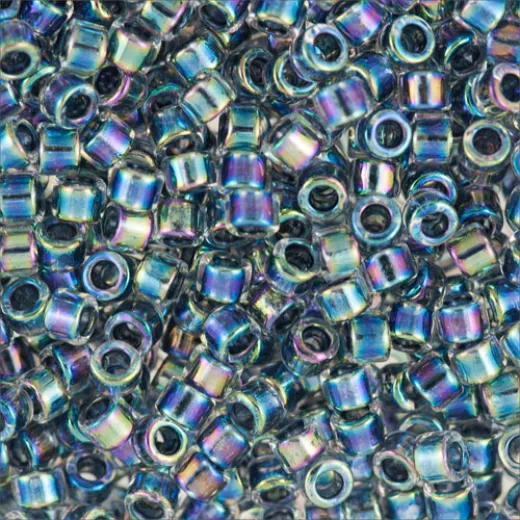 DB0085 Blue AB Lined-Dyed, Size 11/0 Miyuki Delica Beads, 5.2g approx.