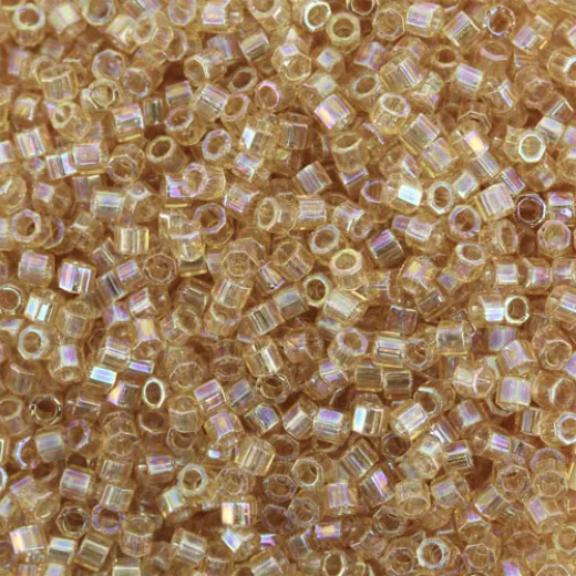 DB0100 Light Amber AB, Size 11/0 Miyuki Delica Beads, 5.2g approx. DB0100 Light Amber AB, Size 11/0 Miyuki Delica Beads, 5.2g approx.