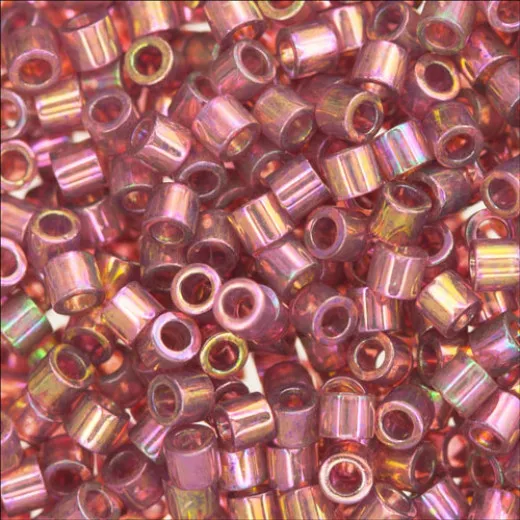 DBS0103 Red Transparent Gold Luster, Size 15/0 Miyuki Delica Beads, 5.2g approx. DBS0103 Red Transparent Gold Luster, Size 15/0 Miyuki Delica Beads, 5.2g approx.