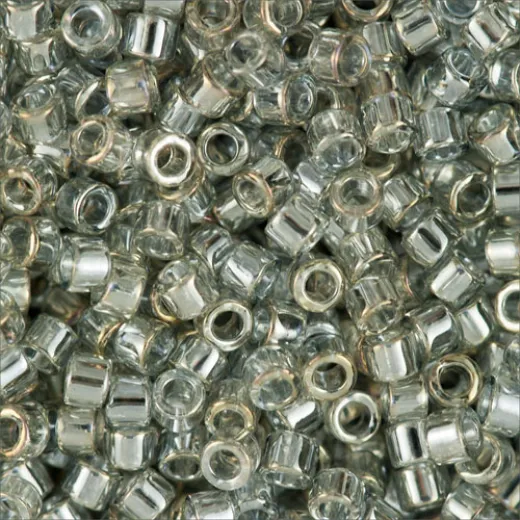 DBM0114 Silver Grey Transparent Gold Luster, Size 10/0 Miyuki Delica Beads, Colour code -114 - Approx. 5.2g DBM0114 Silver Grey Transparent Gold Luster, Size 10/0 Miyuki Delica Beads, Colour code -114 - Approx. 5.2g