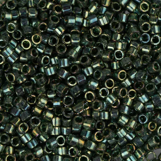 DB0125B Green AB Gold Luster Size 11/0 Miyuki Delica Beads, 50gm bag DB0125B Green AB Gold Luster Size 11/0 Miyuki Delica Beads, 50gm bag