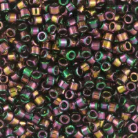 DB0127 Olive Transparent AB Gold Luster, Size 11/0 Miyuki Delica Beads, 50 Grams 