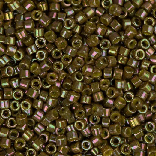 DB0133 Olive Opaque AB Gold Luster, Size 11/0 Miyuki Delica Beads, 5.2g approx. DB0133 Olive Opaque AB Gold Luster, Size 11/0 Miyuki Delica Beads, 5.2g approx.