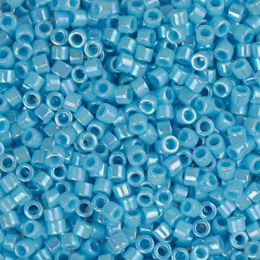DB0164 Light Blue Opaque AB, Size 11/0 Miyuki Delica Beads, 50gm bag DB0164 Light Blue Opaque AB, Size 11/0 Miyuki Delica Beads, 50gm bag