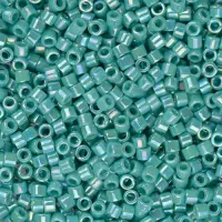 DB0166 Turquoise Opaque AB, Size 11/0 Miyuki Delica Beads, 5.2g approx.