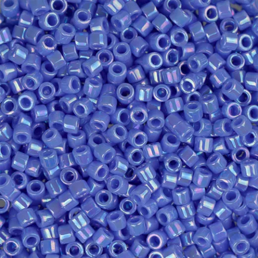 DB0167 Light Sapphire AB, Size 11/0 Miyuki Delica Beads, 5.2g approx. DB0167 Light Sapphire AB, Size 11/0 Miyuki Delica Beads, 5.2g approx.