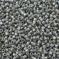 DB0168 Grey Opaque AB, Size 11/0 Miyuki Delica Beads, 5.2g approx.
