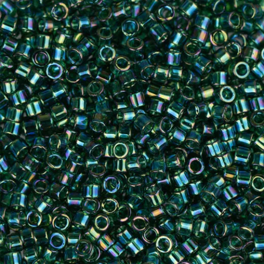DB0175 Dark Green AB, Size 11/0 Miyuki Delica Beads, 5.2g approx. DB0175 Dark Green AB, Size 11/0 Miyuki Delica Beads, 5.2g approx.