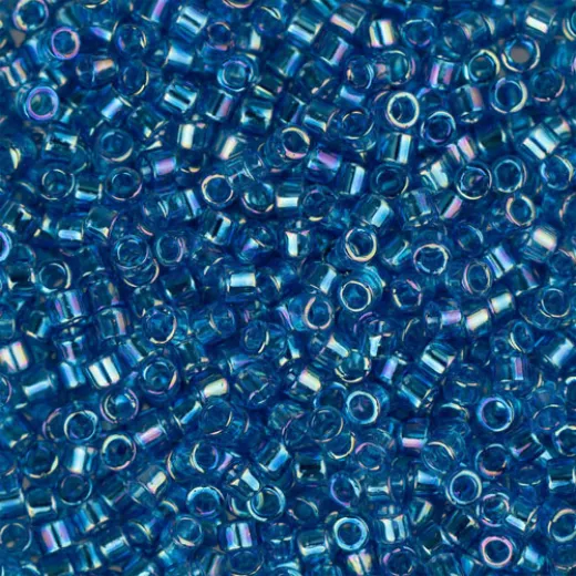 DB0177B Capri Blue AB, Size 11/0 Miyuki Delica Beads, 50gm bag DB0177B Capri Blue AB, Size 11/0 Miyuki Delica Beads, 50gm bag