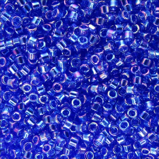 DB0178 Cobalt Blue AB, Size 11/0 Miyuki Delica Beads, 5.2g approx. DB0178 Cobalt Blue AB, Size 11/0 Miyuki Delica Beads, 5.2g approx.